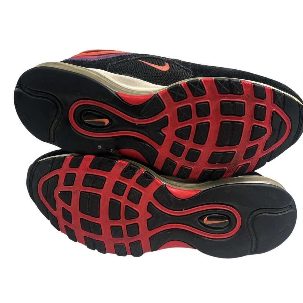 Nike Air Max 97 Sunset Mens Size 9.5 Black Red Purple Sneakers DJ5137-001‎